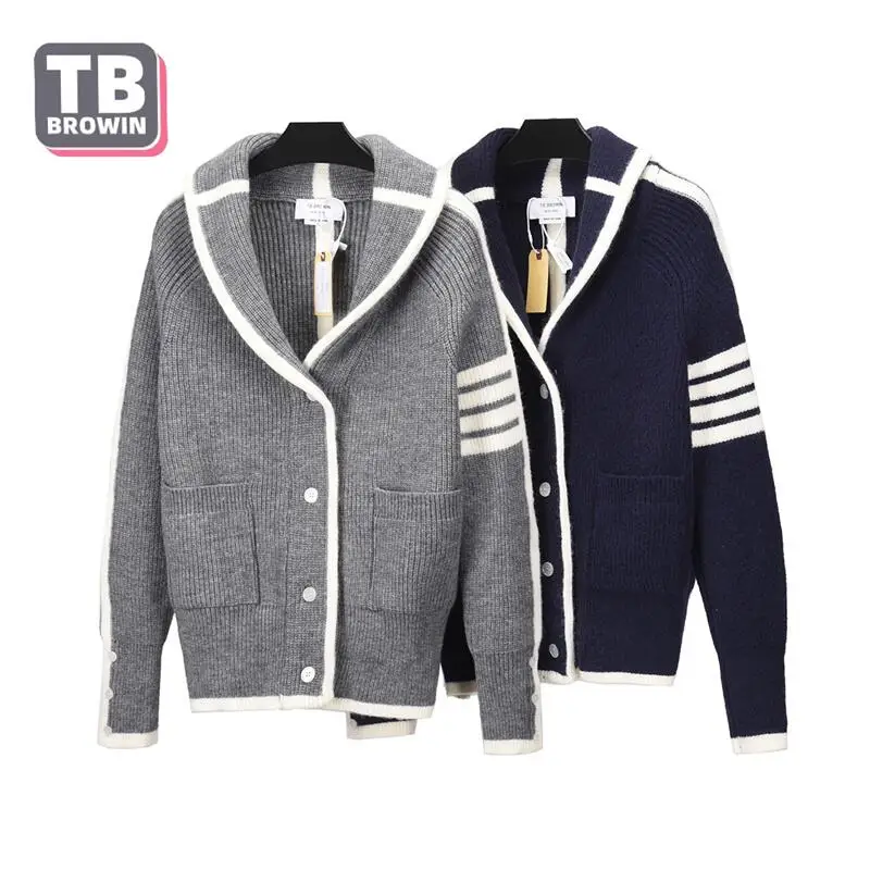 brand TB fashion sweater thom garment unlined upper stripe cotton buds thin clothes men and women thom separat