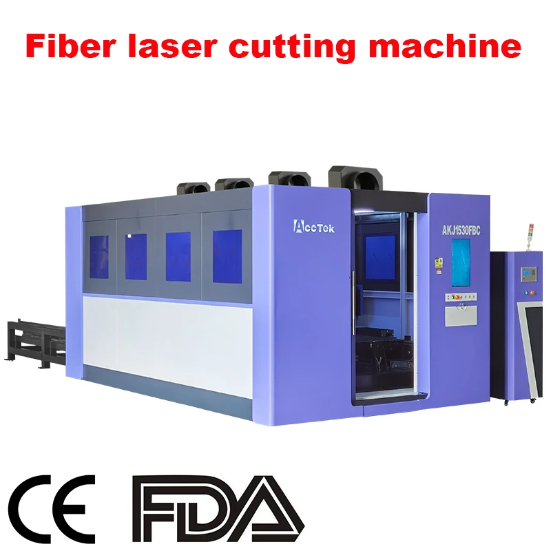 2000W 3000W 6000W 12kw full enclosed Metal Fiber Laser Cutting Machine with multiple standard worktables