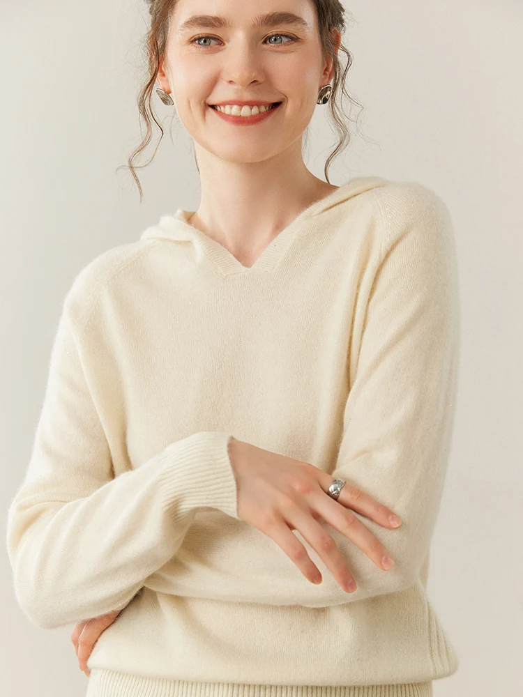 TLOML 新しい女性のパーカープルオーバー 100% カシミヤセーター高級デザインカジュアルカシミヤニットウェア秋冬高品質トップス