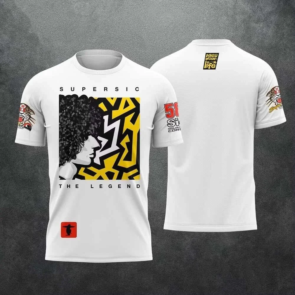 2026 Super Sic # 58 Marco Simoncelli Motorrad-Print Kurzarm-T-Shirt für Eltern und Kinder, lässige Sommer-T-Shirts, Familien-Partnerlook – Detail 5