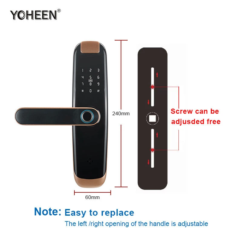 TUYA APP Compatible Smart Life App Unlock Smart Door Lock for Home Wood Door with Fingerprint Handle Combination Rfid Card