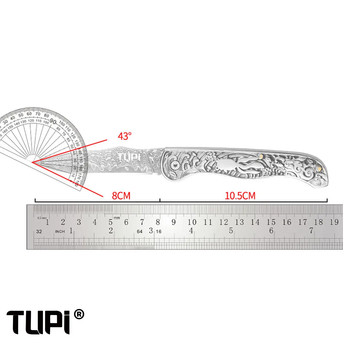 

Damascus Steel Folding Knife - Razor Sharp Blade for Kitchen, EDC Pocket Tool | Fruit Paring, Food Prep | Mini pocket knife