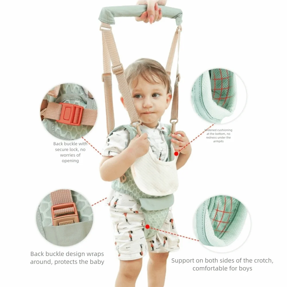 مشاية أطفال محمولة قابلة للإزالة ومضادة للسقوط وآمنة للأطفال قابلة للتنفس ومتعددة الوظائف ومساعد للأطفال الصغار