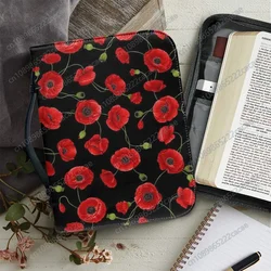 Skórzane etui na Biblię dla kobiet Art Flower Print Christianity Church Bible Bag Praktyczne pudełka do przechowywania Biblii