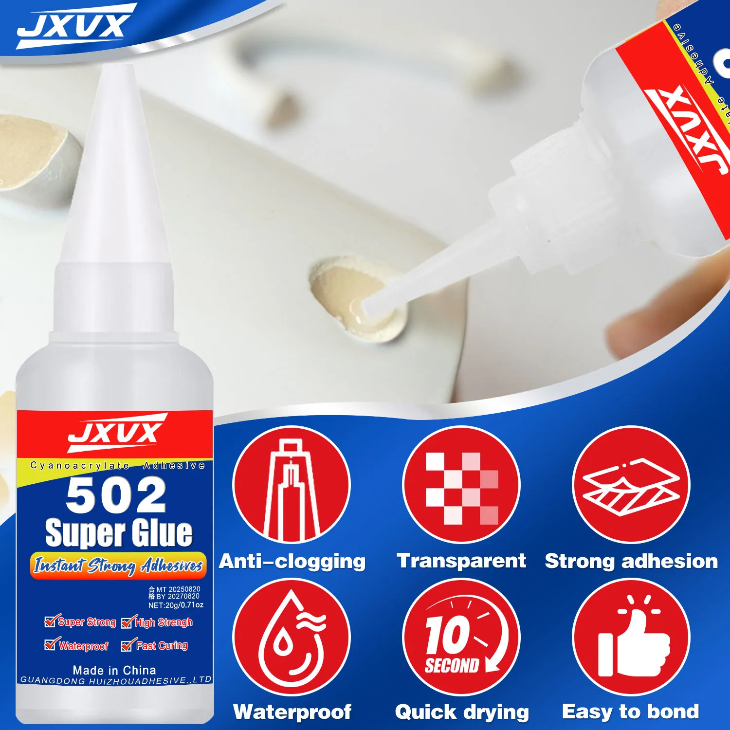 5-10 Buah 502 Lem Super Instan Cepat Kering Perekat Sianoakrilat Kulit Karet Kaca Kayu Logam Alat Lem Cair Ikatan Kuat