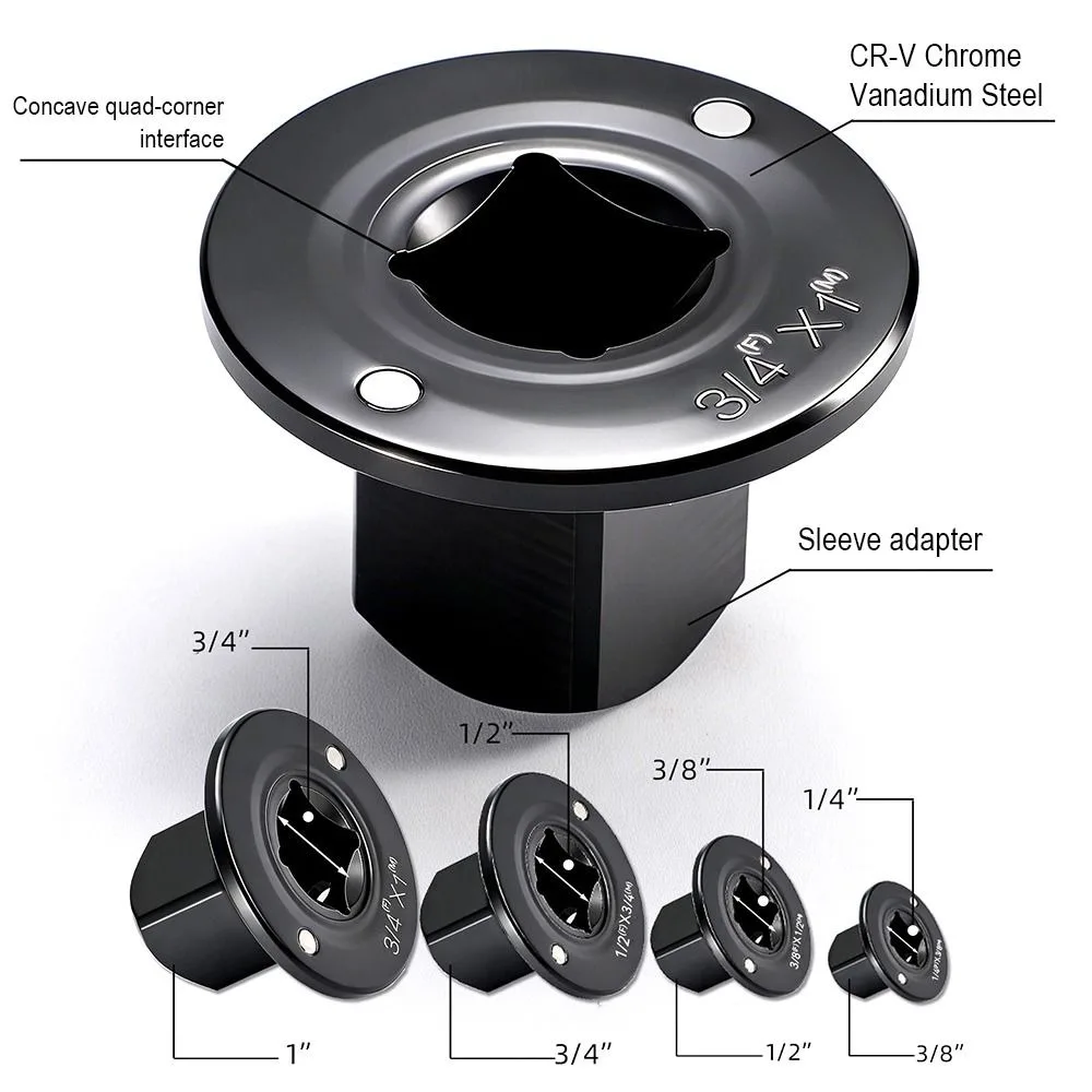 Low-Profile Impact Socket Adapter Set 3/4 to 1,1/2 to 3/4,3/