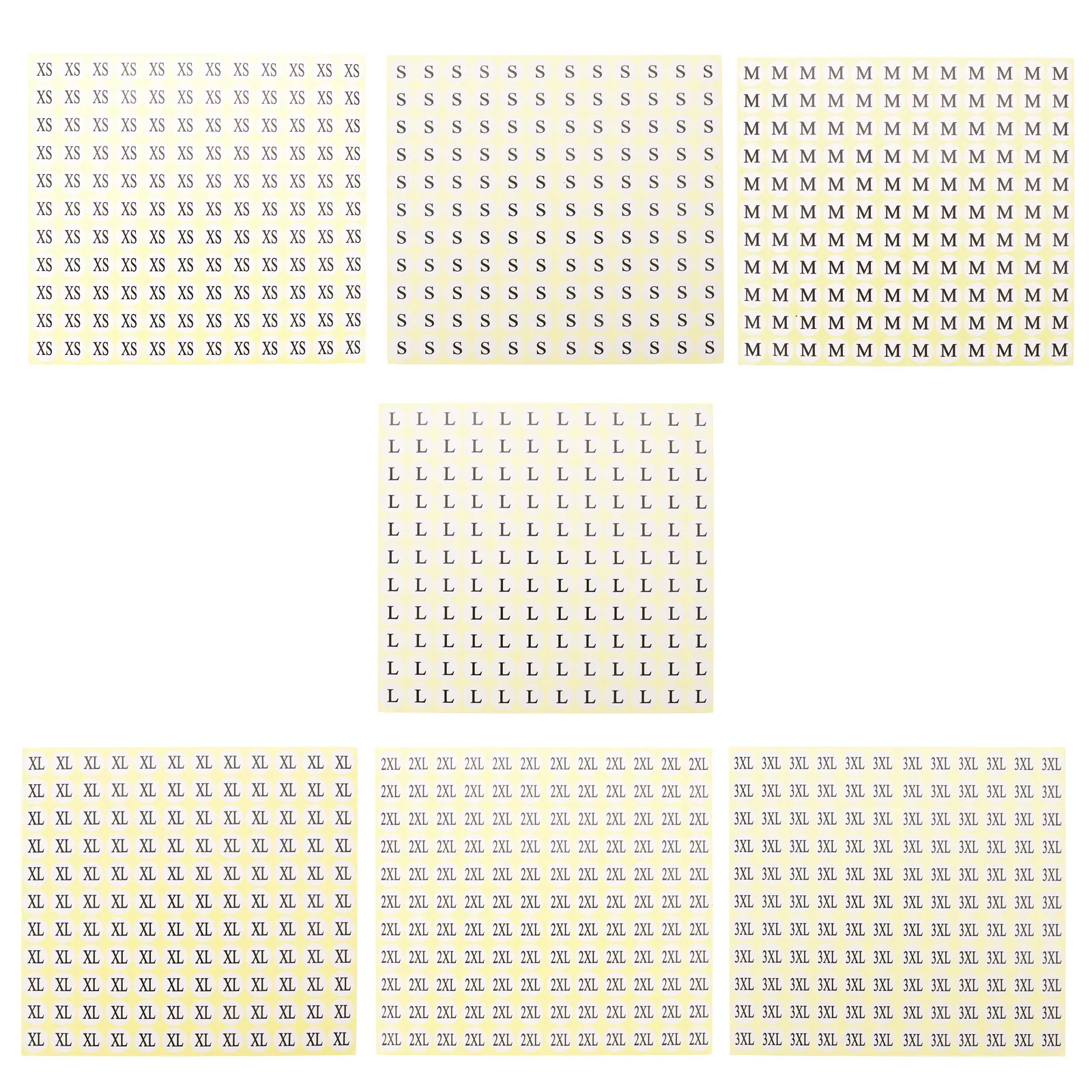 7Packs Size Label Stickers Round Clothing Size Labels Self-Adhesive for T-Shirts Apparel Easy Peel Paste Stock Organization - view 4