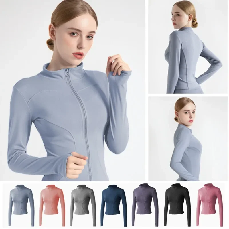 Sports Jacket Women Long Sleeve Yoga Tops Fitness Sportswear Woman Gym Shirt Activewear Cycling Running Coats Workout Clothes