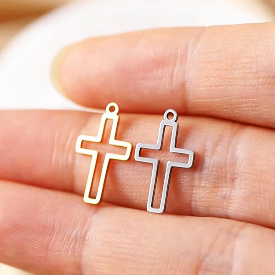 10pcs Stainless Steel Geometric Cross Frame Earrings Charms Connectors Necklaces Earrings Jewelry Making Supplies Bulk Wholesale - Image 3