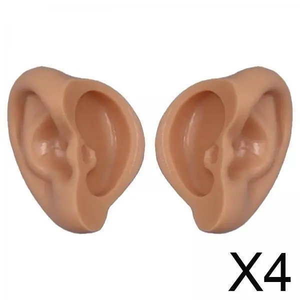 

4xDoll Ears Plastic Reusable Fake Ears Toy Ears for Rbl Neo Blythe Makeup Light Brown S