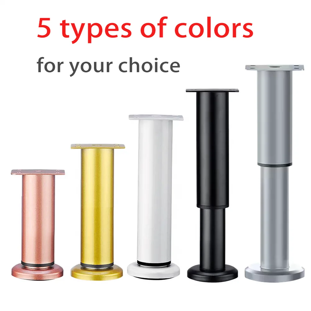 Multi-Size Black Metal Furniture Legs 80/120/180/250/420mm, Heavy Duty Round Cabinet Feet for Sofa TV Stand