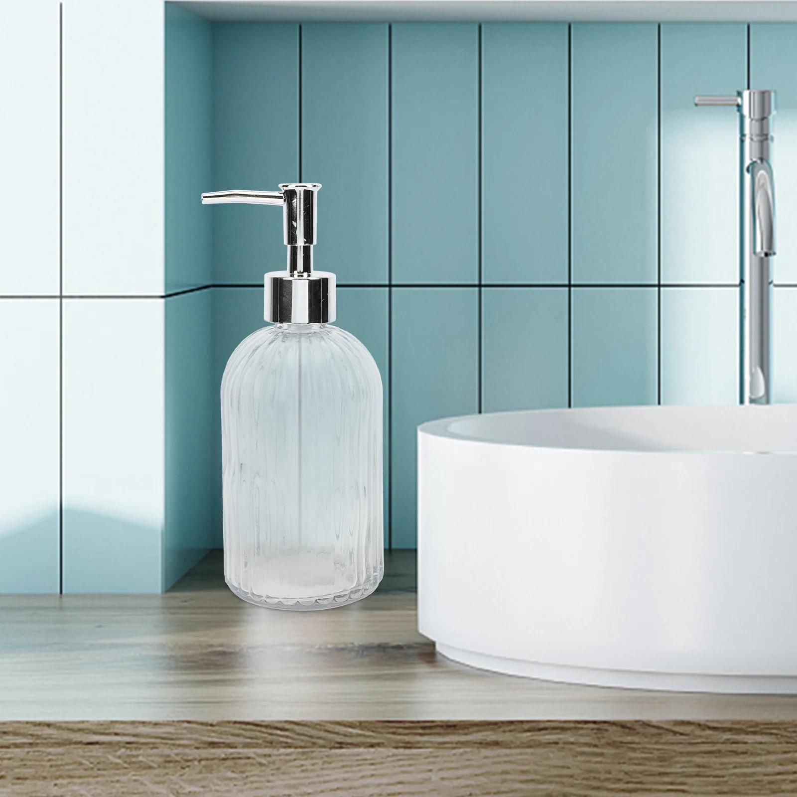 

2Pcs Press Design Lotion Dispenser Glass Bottles Portable Reusable Travel Pump Bottles Empty Liquid Container Bathroom Use