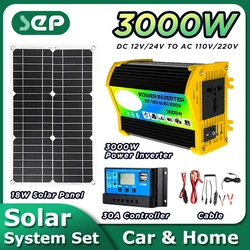 ソーラーパネル18V 3000W,30Aコントローラー付き,キャンピングカー,ボート,キャンピングカー用バッテリー