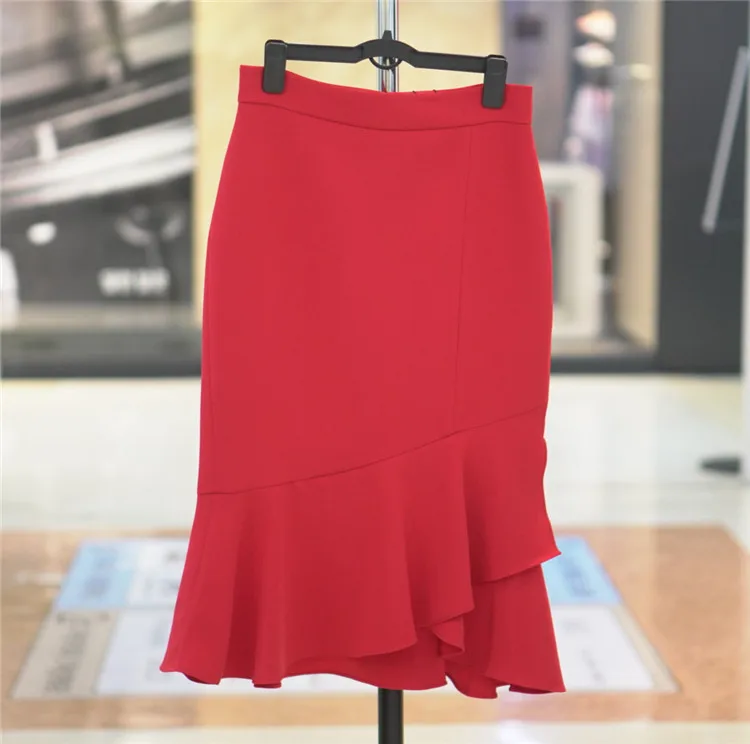 

Ele High Waist Mermaid Tail f Skirt Spring Commute Sle Asymmetrical Hemline Women's Faion Midi Skirt New Arrival