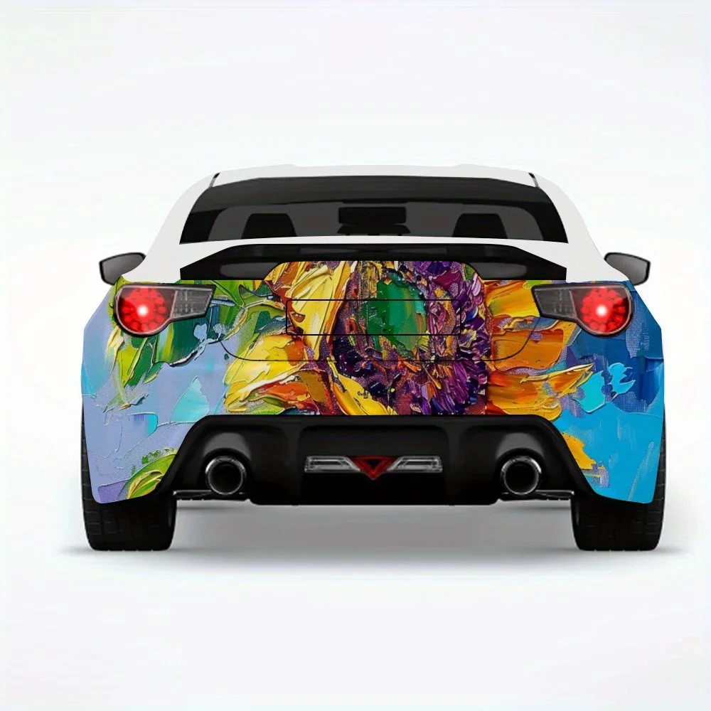 

Sunflower Bloom Art Car StickerVinyl Decal for Car Rear, Waterproof Self-Adhesive Vinyl Stickers for Vehicle Tail & Bumper, Deco
