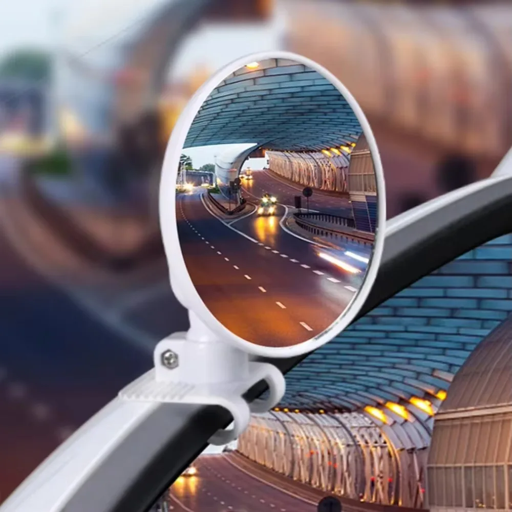 Round Rearview Mirror 360 Rotation Covers Auxiliary Rear View Wide Angle Convex Mirror Adjustable Car Auxiliary