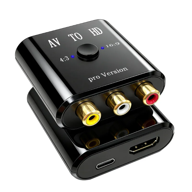 RCA AV to HDMI-compatible Converter AV/CVSB L/R Video Box HD 1080P 1920*1080 Support NTSC PAL Output AV To HDMI-compatible