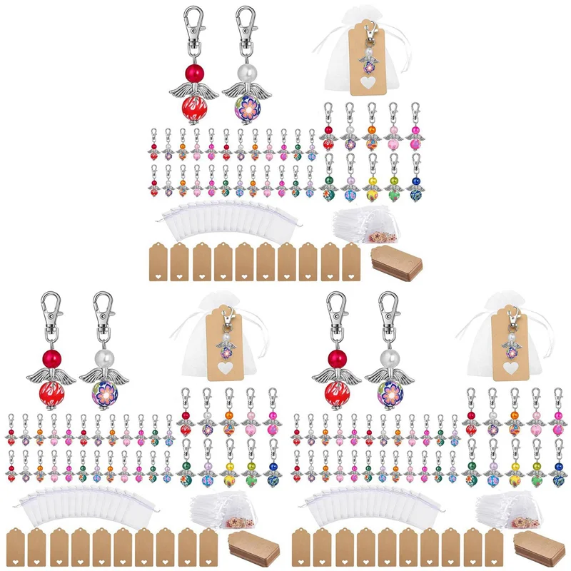 

3 Set Guardian Angel Pendant,Angle With Star Pendant,Key Ring,Lucky Guest Gifts,Wedding,Girls,Guardian Angel With Bag