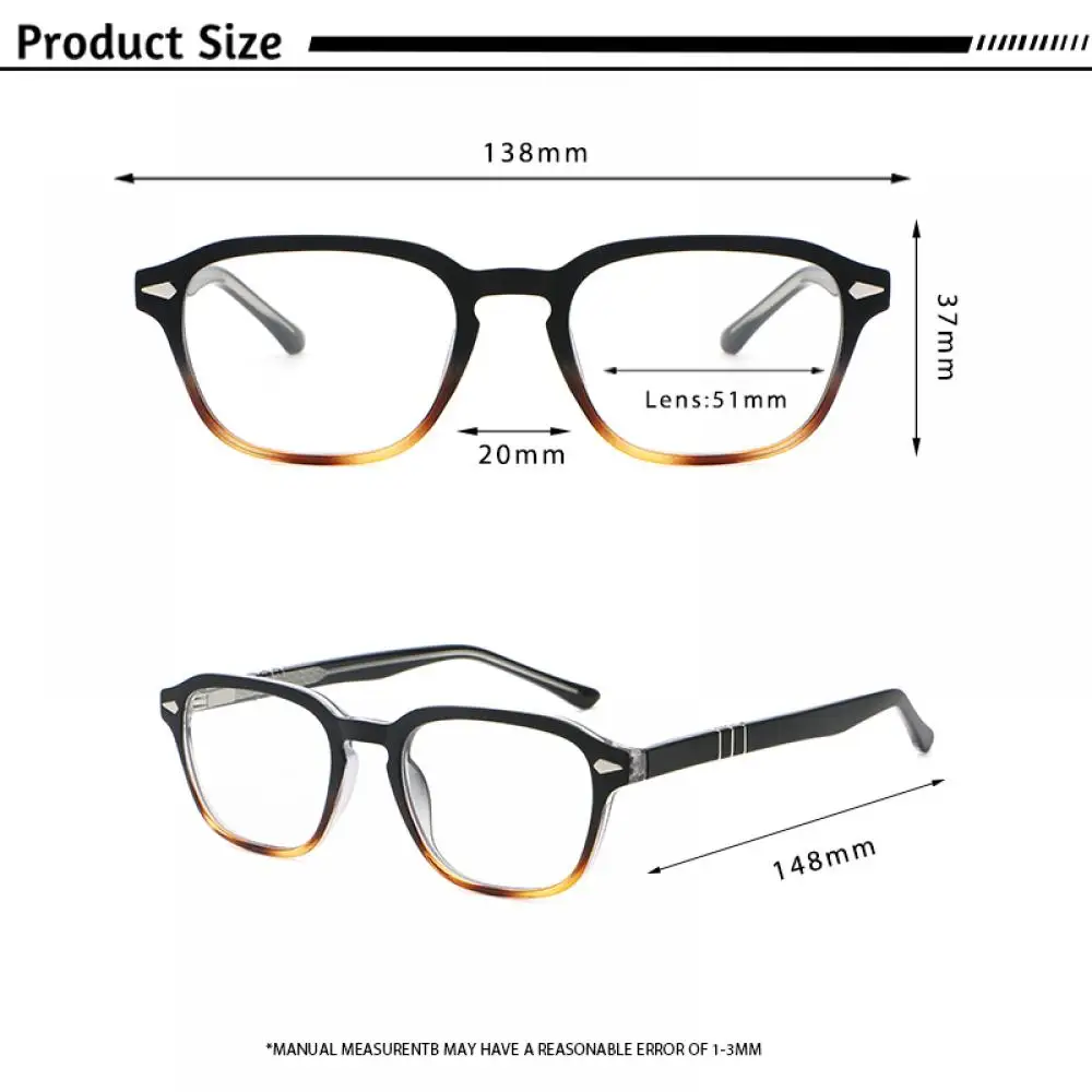 CATERSIDE Klassisches modisches Brillengestell für Herren, hochwertiges PC-Quadrat-Brillengestell, Damen-Outdoor-Business-Dekorationsbrille – Detail 5