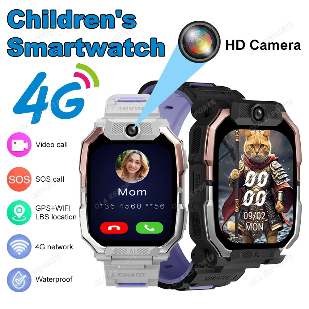 

Детские умные часы с Wi-Fi, камера SOS, видеозвонок, GPS-позиционирование, детские часы, будильник, калькулятор, функция подарок для мальчиков и девочек