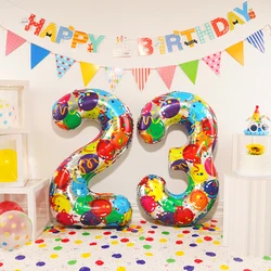 Large Colored Digital Aluminum Balloons fr Children and Adults Birthday Party Decoration Baby Girl and Boy Photography Tool 40”