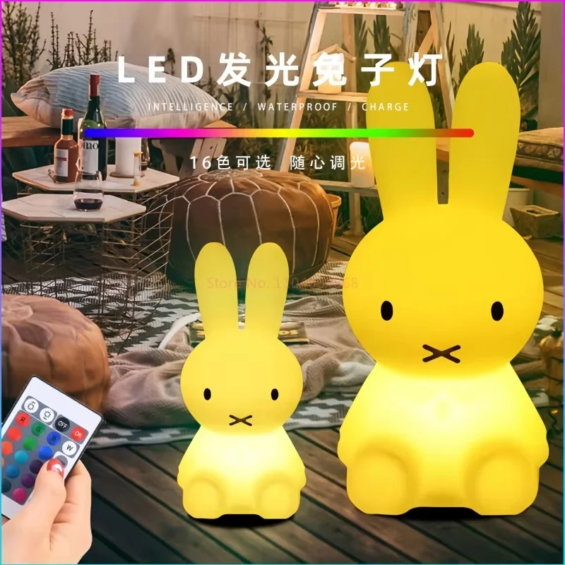 Hot New Creative Rabbit Bear Bedroom Bedhead Nightlight Ins Rechargeable Table Lamp Bedroom Children Bedside Toy Christmas Gifts