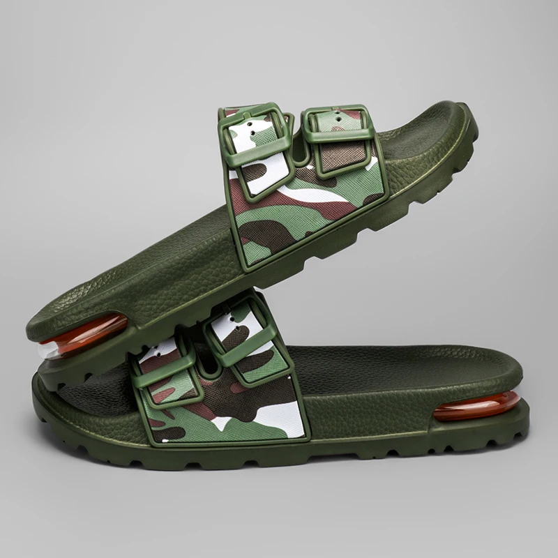 

Men's Camouflage Slippers Indoor and Outdoor Sandals Beach Comfortable Soft Thick Flip Flops Casual EVA Trendy Home Slippers