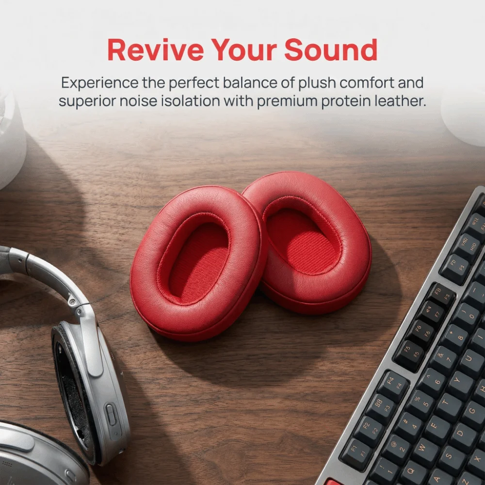 Almohadillas de repuesto suaves y cómodas para los oídos, almohadillas de cuero con aislamiento de ruido para Skullcandy Crusher 3,0 inalámbrico Hesh3, 2 uds.