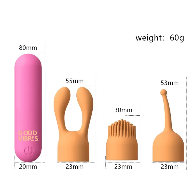 مجموعة صغيرة متعددة الوظائف مكونة من 3 قطع مع هزاز رأس رصاصة، تدليك نسائي منطقة خاصة زلزال قوي منتجات للبالغين النشوة الجنسية