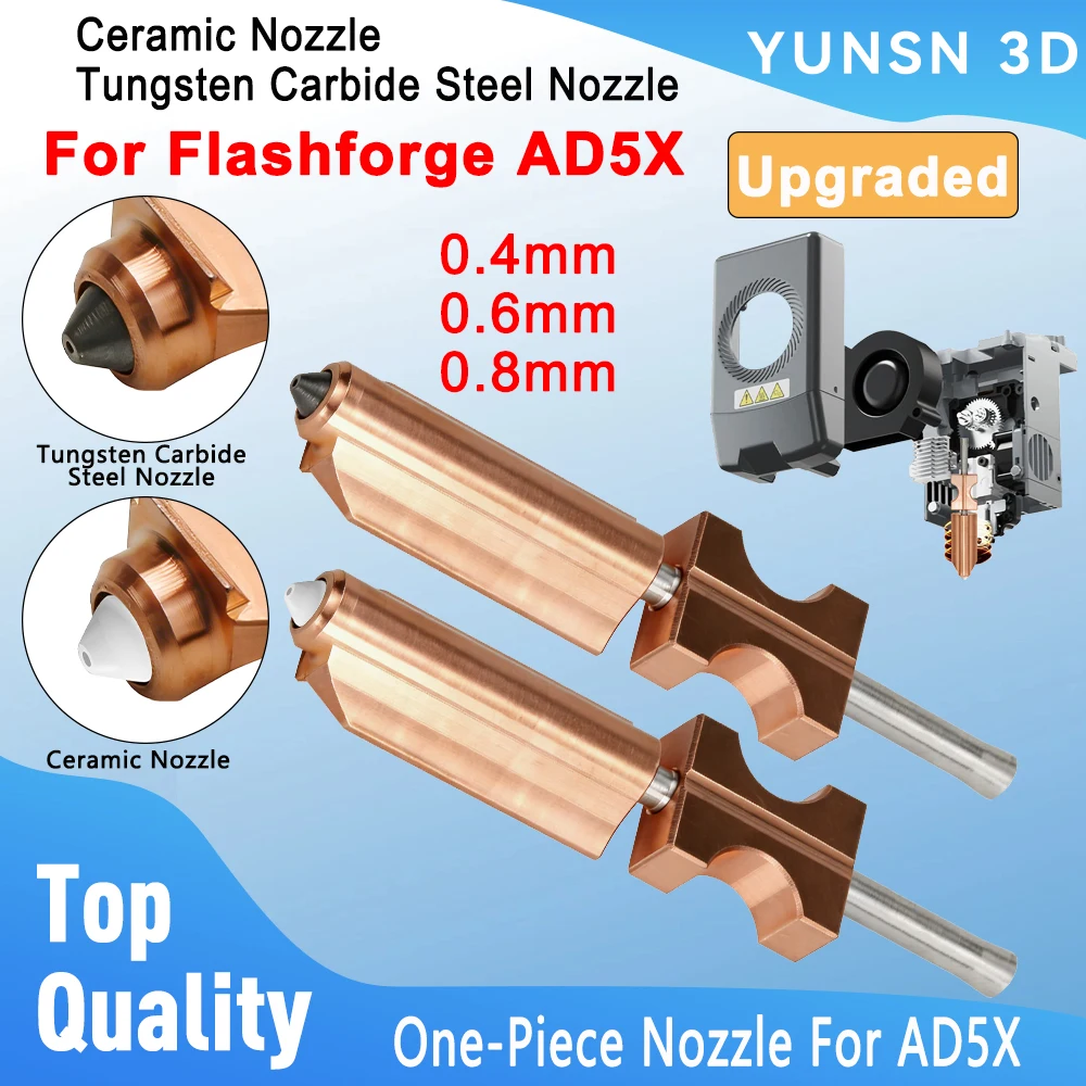 Für Flashforge AD5X Wolframkarbid-Stahldüse, verbesserte Hochgeschwindigkeits-Druckdüse aus Keramik, verschleißfest, AD5X 3D-Druckerteil – Detail 1