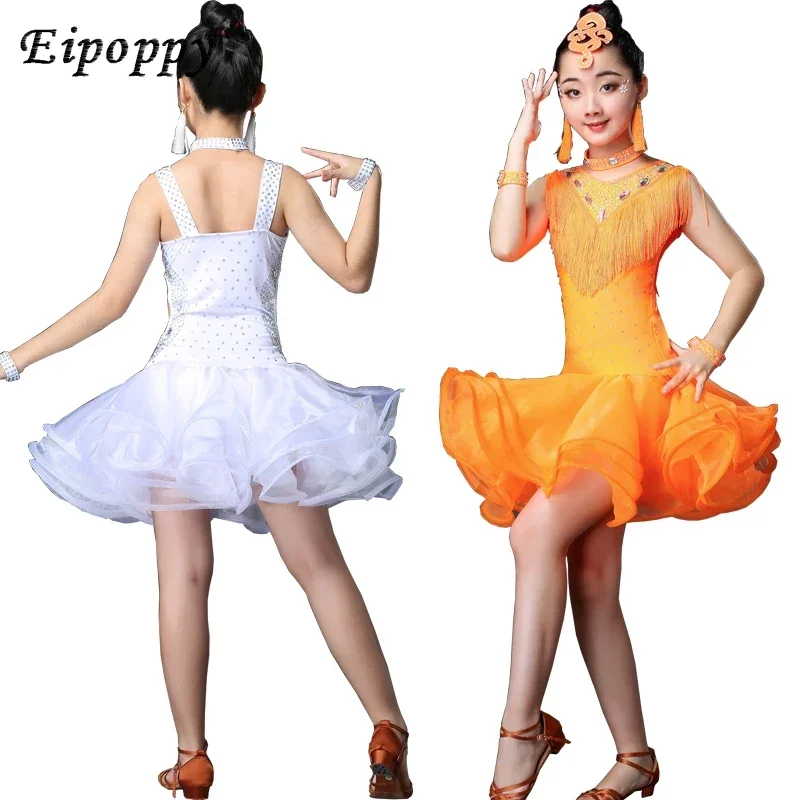 Salsa Dance Performance Trajes para Meninas, Vestido de Patinação Artística, Roupas Rave, Roupas Infantis, Roupas de Competição