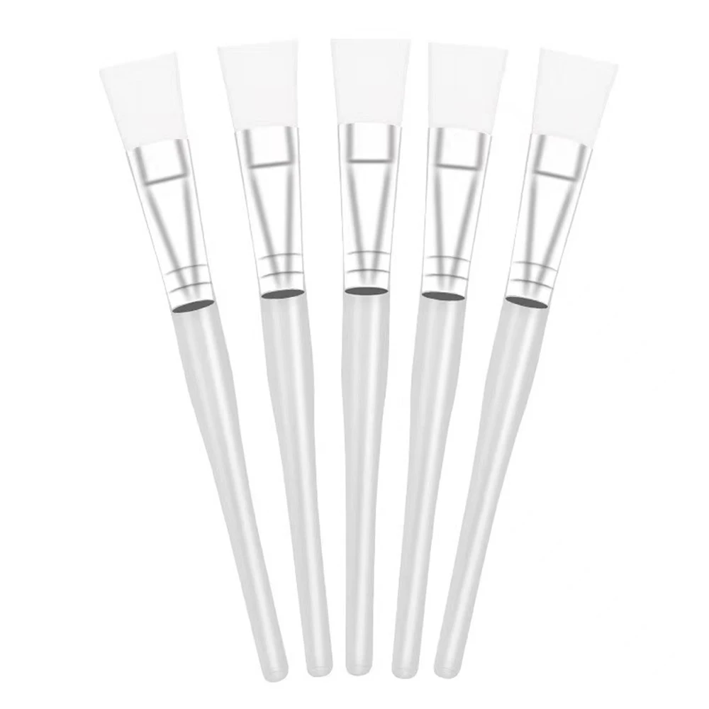 Spazzola per maschera facciale da 10 pezzi Spazzola per applicatore facciale a testa morbida con manico in plastica trasparente per strumenti per la cura della pelle SPA e salone
