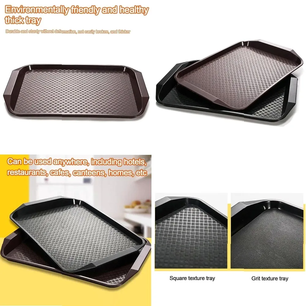 New 43*30cm Tray Rectangular Non-Slip Serving Plate Plastic Catering Service Tray