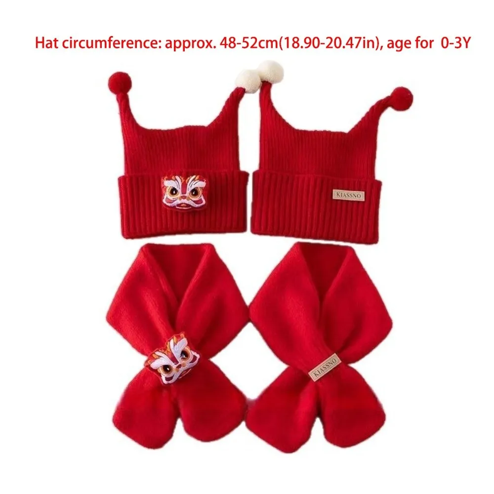 مجموعة قبعات وشاح احتفالية جديدة قبعة صوفية حمراء دافئة مقاومة للبرد والرياح قبعة حماية الأذن لركوب الدراجات في الهواء الطلق والتزلج