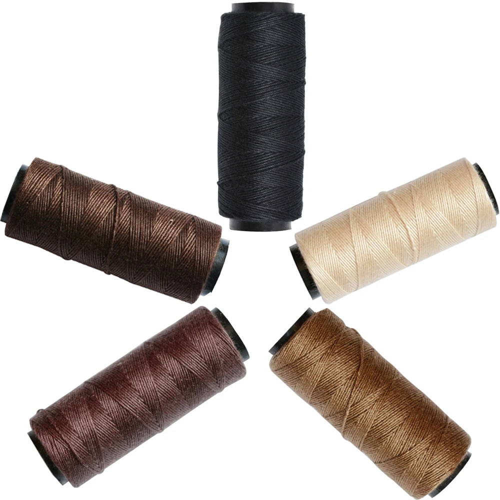 Image of 5/3 Rollen 5-Farben-Nähgarn zur Handnähen von Haarverlängerungen zur Herstellung von Perücken (Schwarz, Braun, Dunkelbraun, Beige, Khaki)