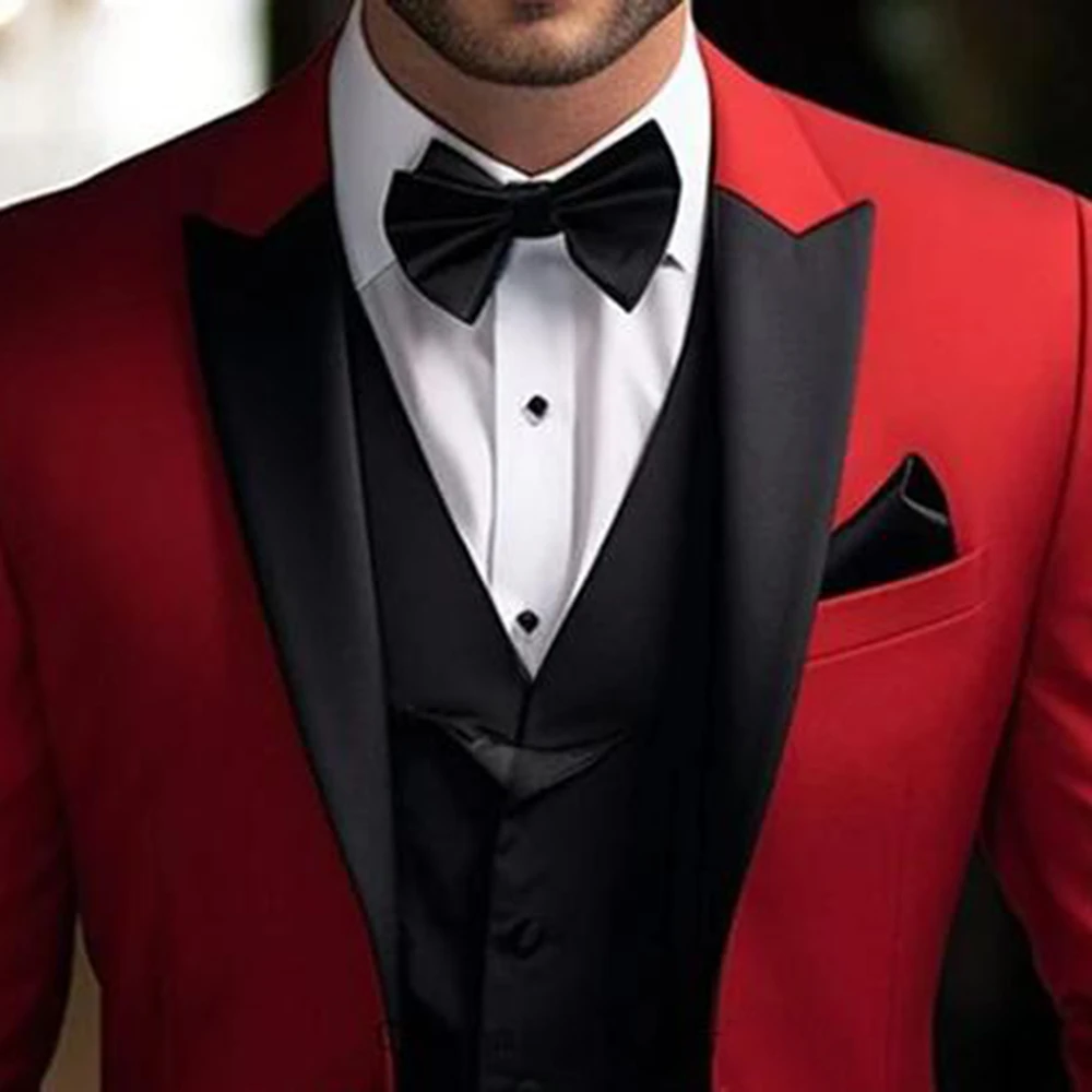 Red Blazer Suit For Men 2 Pieces Outfit Set Suits High Quality Pants Mens Clothing Party Wedding Tuxedo Jackets Costume Fashion