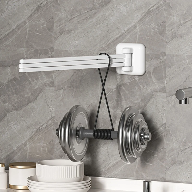 Wall-Mounted Triple Swing-Out Towel Bar, Rotating 180° Towel Rack With 3 Arms For Bathroom And Kitchen Organization