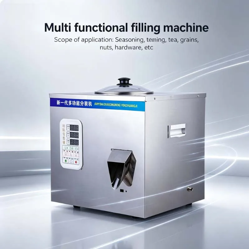 

Automatic Small Quantitative Weighing Filling Packing Machine Weigh Filler for Tea cereals nuts granules powder hardware