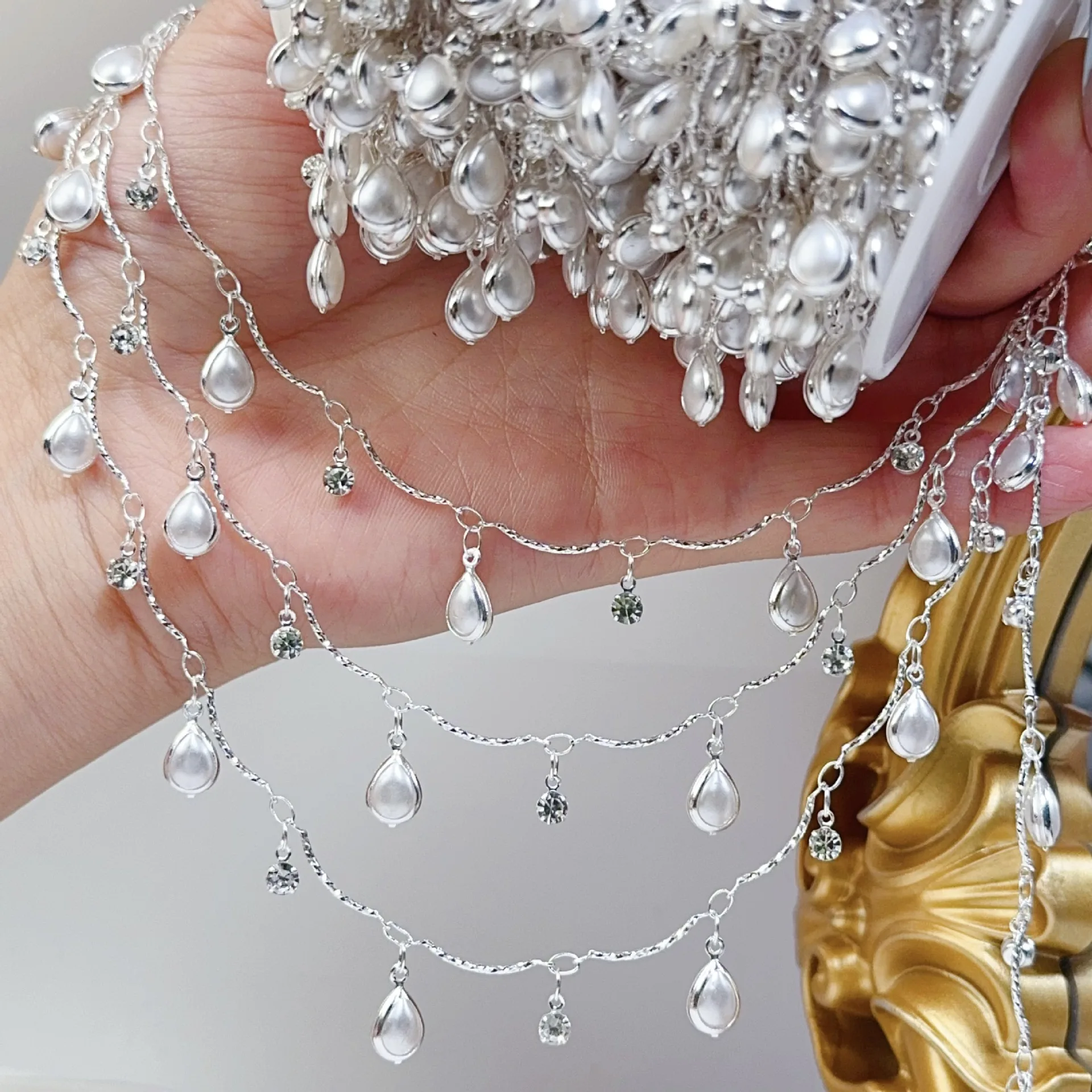 จี้รูปทรงโค้งมนประณีตขนาด 0.5/ - Pearl Trim Chain บทวิจารณ์และราคา
