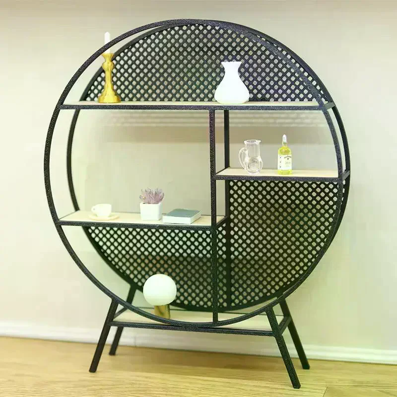

1:12 Dollhouse Miniature Round Chinese Style Storage Rack Model Funiture Accessories For Doll House Decor Pretend Play Toys Gift