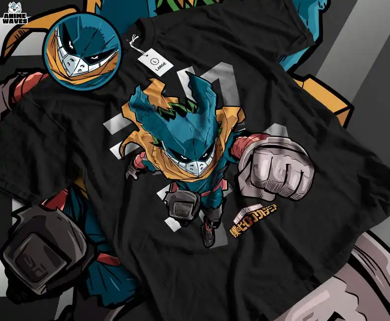 

Heroic Manga Design Unisex T-shirt - Japanese Anime Artwork, Energetic Character Graphic, Superhero Style Apparel, Bold Action W