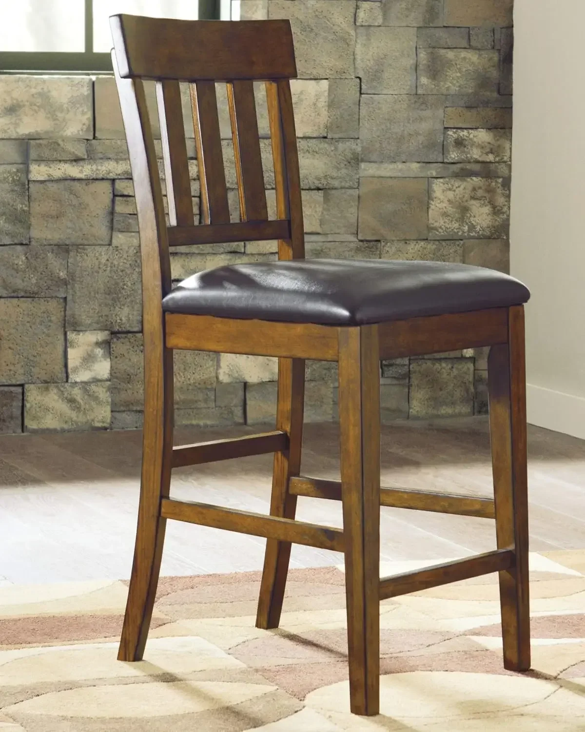 Signature Design by Ashley Haddigan 24" Counter Height Upholstered Barstool 2 Count, Dark Brown