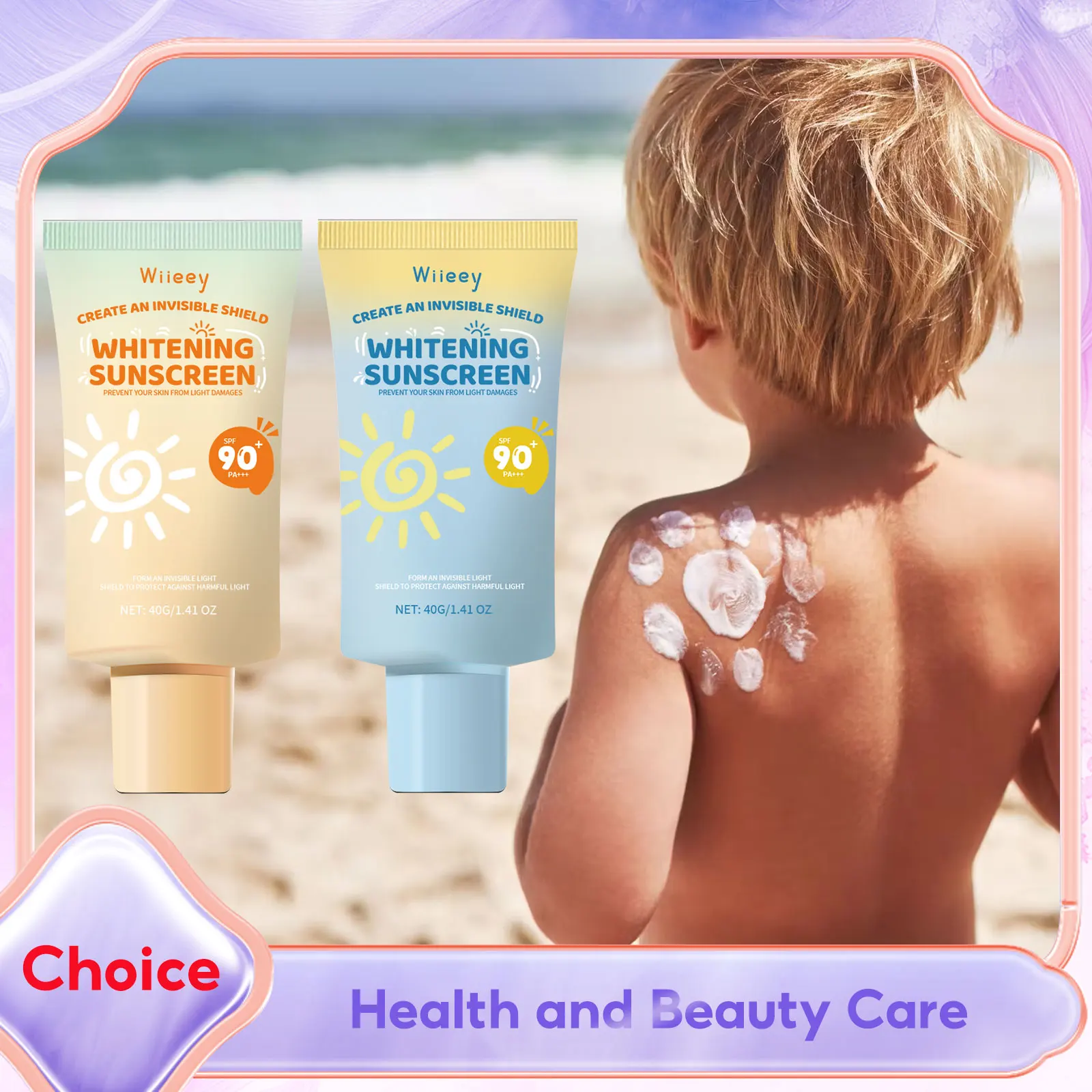 Kids Sunscreen Body Lotion Spf 50 Lightweight Non-greasy Refreshing Face Hydrating Brighten Broad Spectrum Moisturizing Sunblock