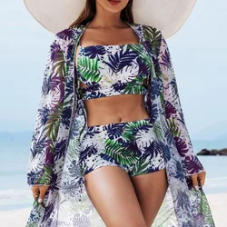 New Print Swimsuits Tankini Sets Female Three-Piece Swimwear Push Up For Beach Swim Wear Bathing Suit Pool Women's Swimming Suit