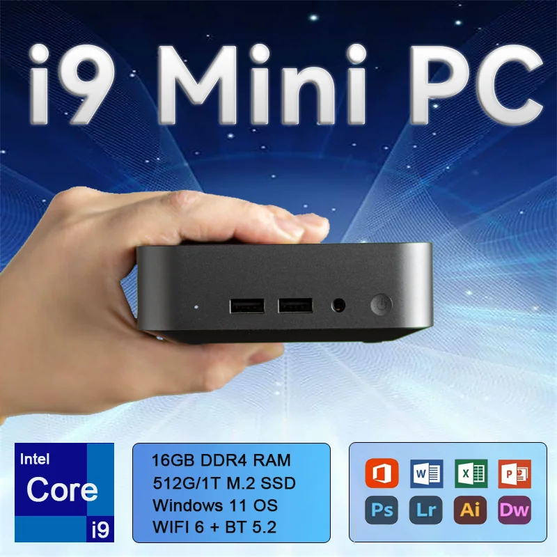 

Портативный мини-ПК с Windows 11 Pro, процессором Core i9 10980HK, игровой компьютер, 16 ГБ ОЗУ, 1 ТБ/2 ТБ SSD, Wi-Fi 6, портативный ПК для геймеров