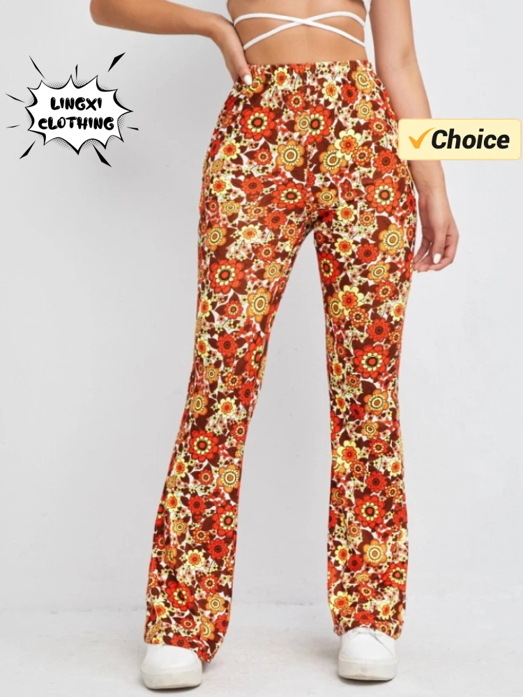 2024 Zomer Mode Nieuwe Elegante Vrouwen Fitness Broek Elastische Bedrukte Dames Yoga Sport Heup Closing Luid