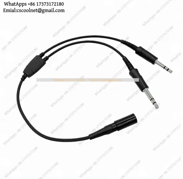 k3 Aviation Headset Adapter, 6 Pin Lemo to Dual GA Plugs U172, Compatible with A20 A30 Headsets