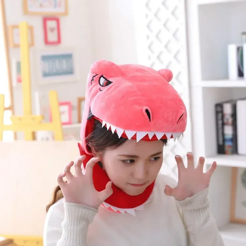 PP Cotton Doll Cute and Comfortable Plush Toy Adult Plushs Hat Cap Decor Coronet Headgear Headdress Funny Shark Dinosaur Toys