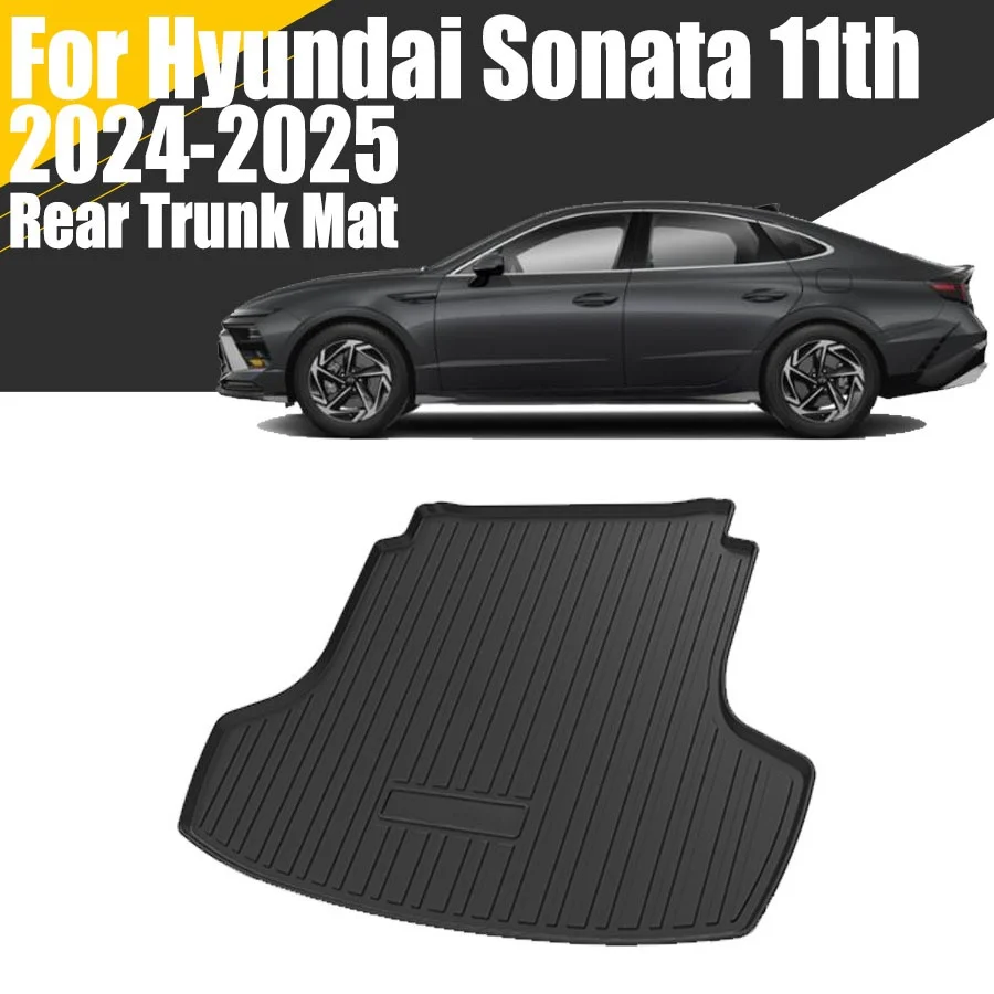 Custom Fit Cargo Liner for Hyundai Sonata 11th Gen 2024-2025 Waterproof Rear Trunk Mat TPE Durable Odorless Trunk Liner Cargo