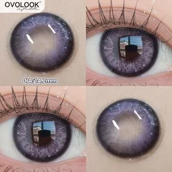 OVOLOOK-2pcs Rainbow Gradient Contact Lenses for Eyes Myopia Lenses Color Beauty Pupils Eye Color Lenses Colored Makeup Lenses